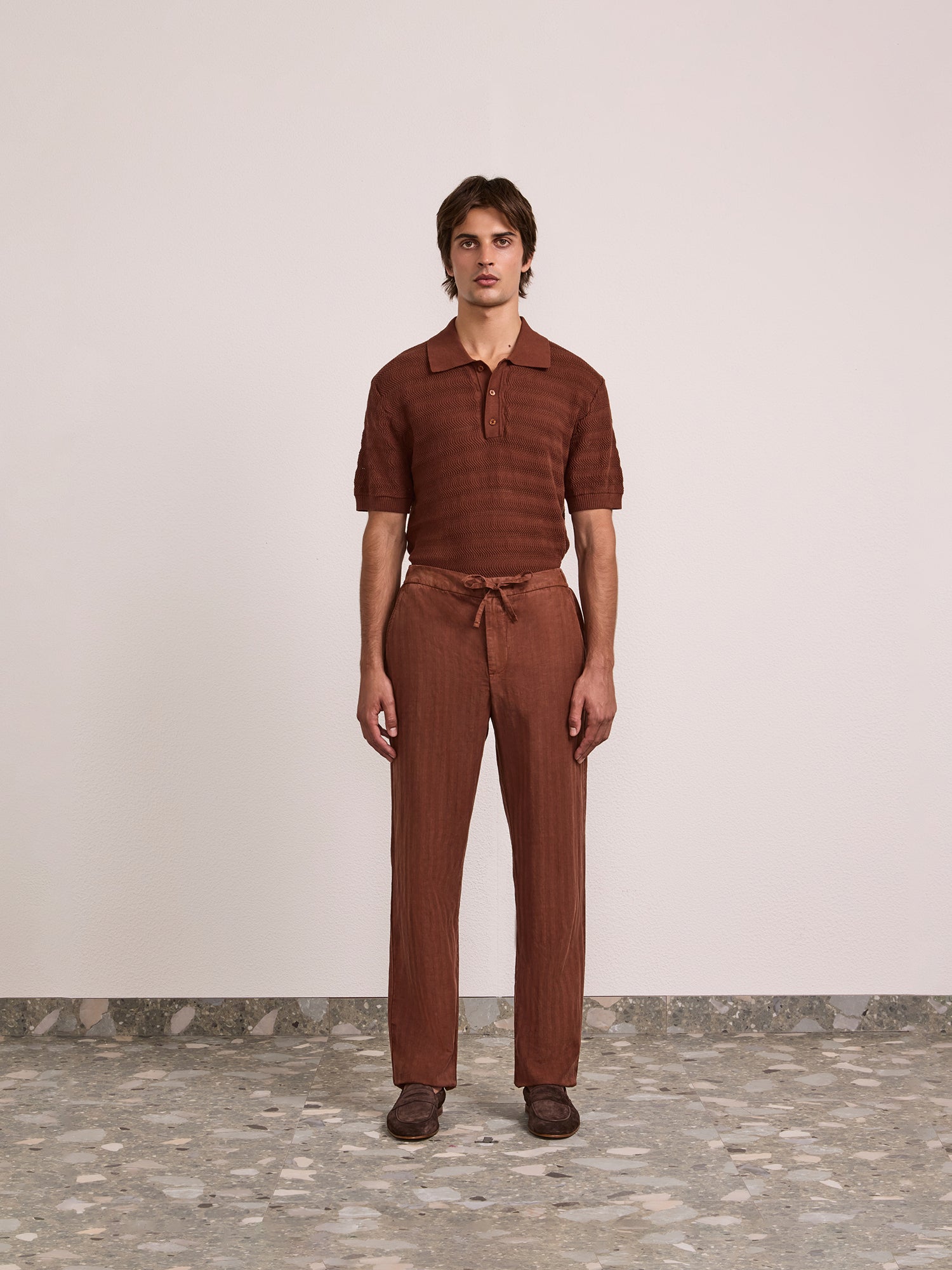 MENDES LINEN-BLEND TROUSERS