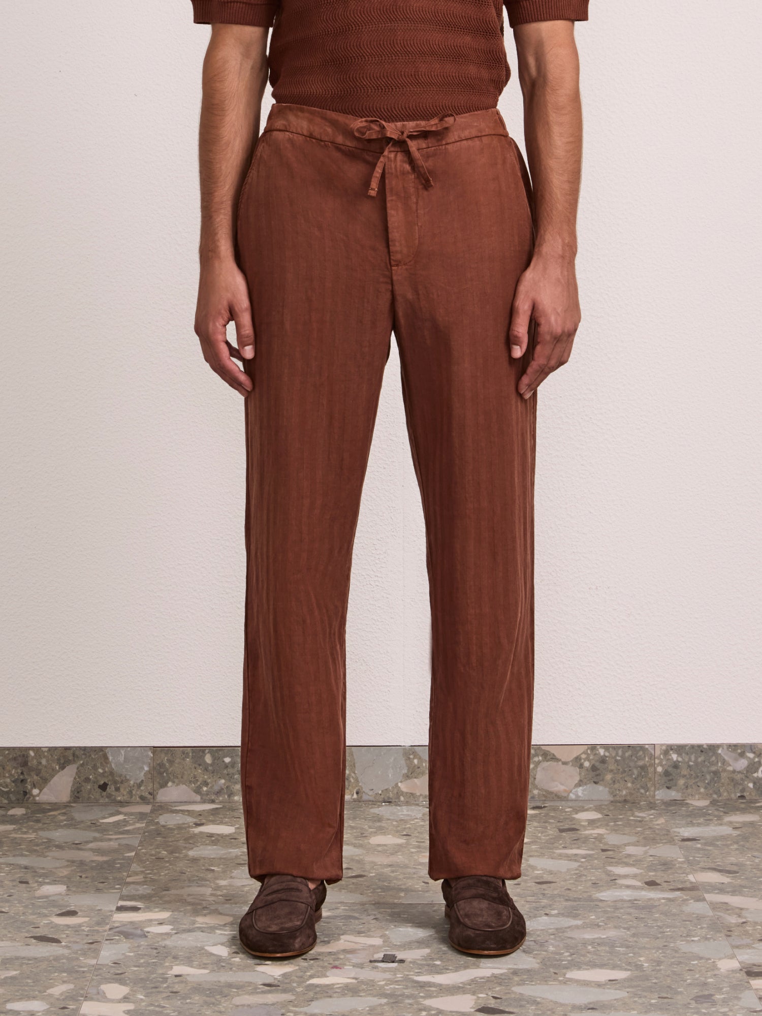 MENDES LINEN-BLEND TROUSERS