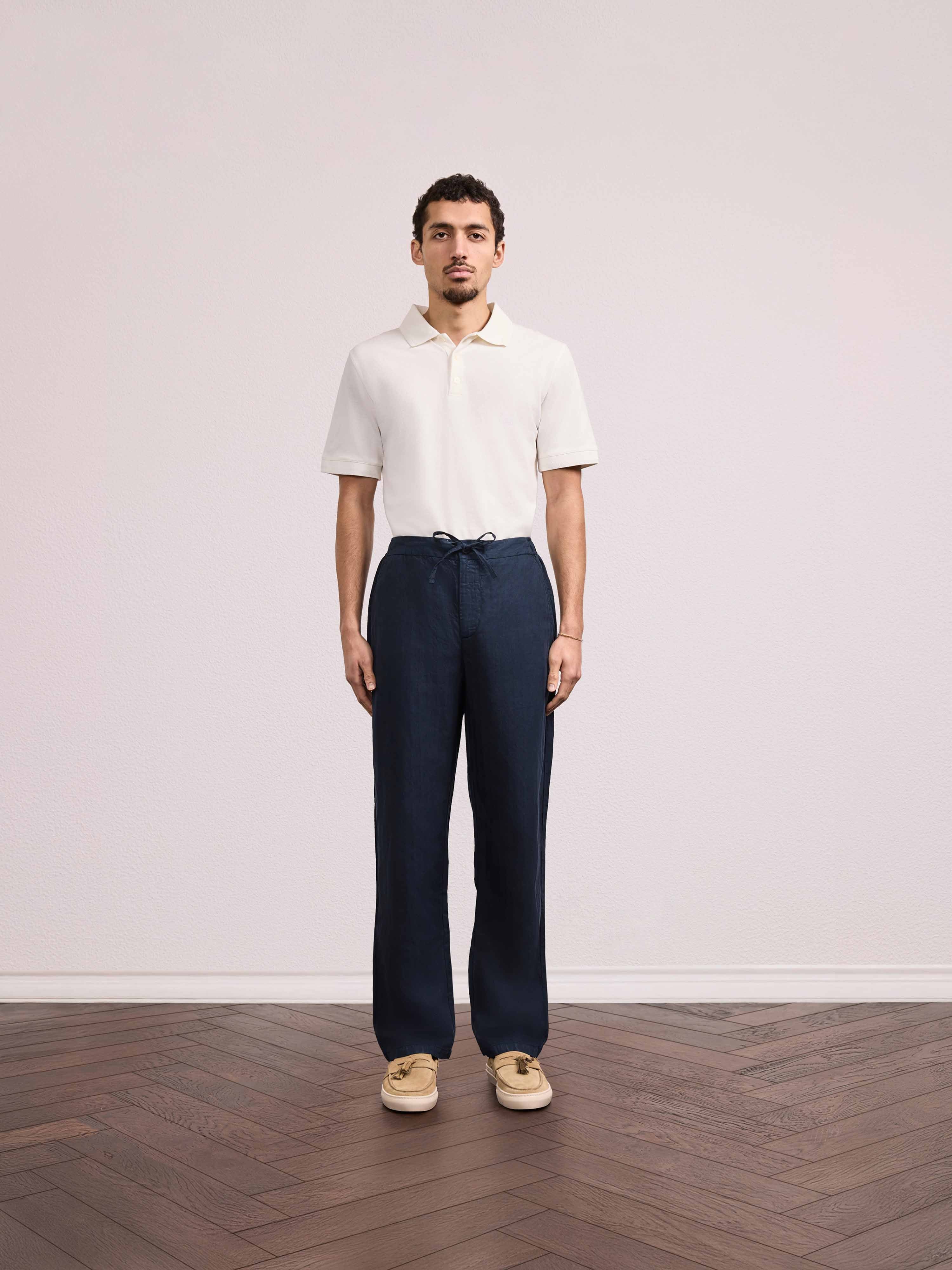 MENDES LINEN-BLEND TROUSERS