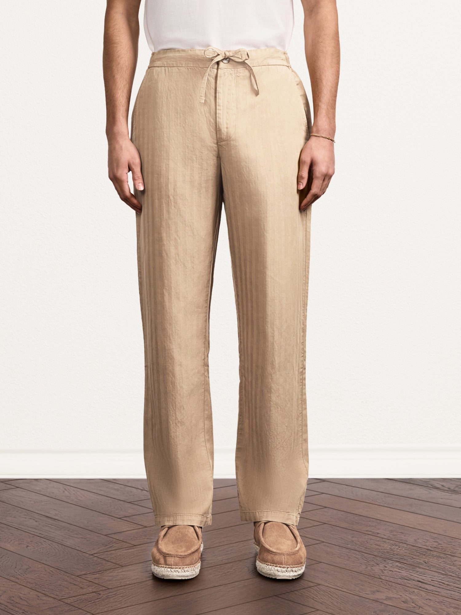 MENDES LINEN-BLEND TROUSERS