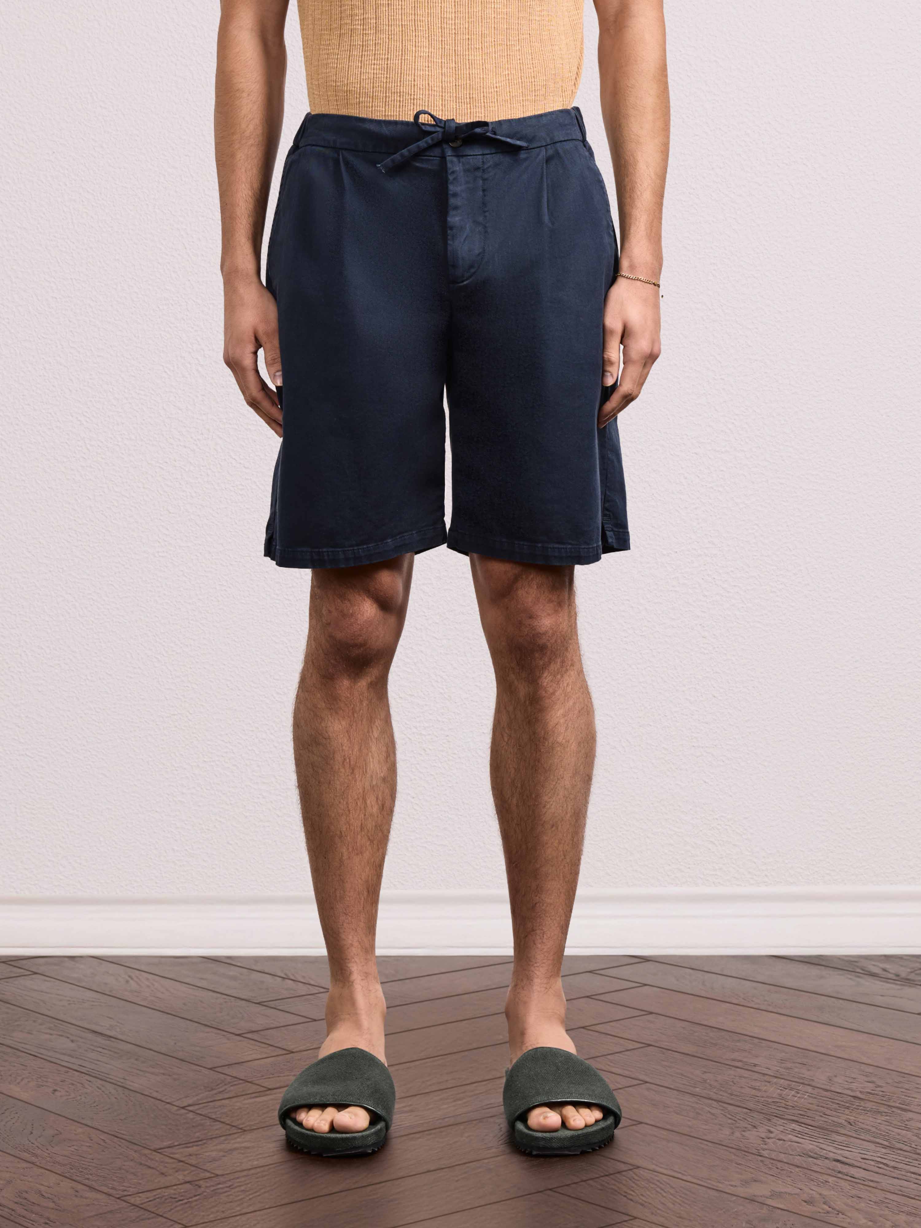 SERGIO LINEN-BLEND SHORTS