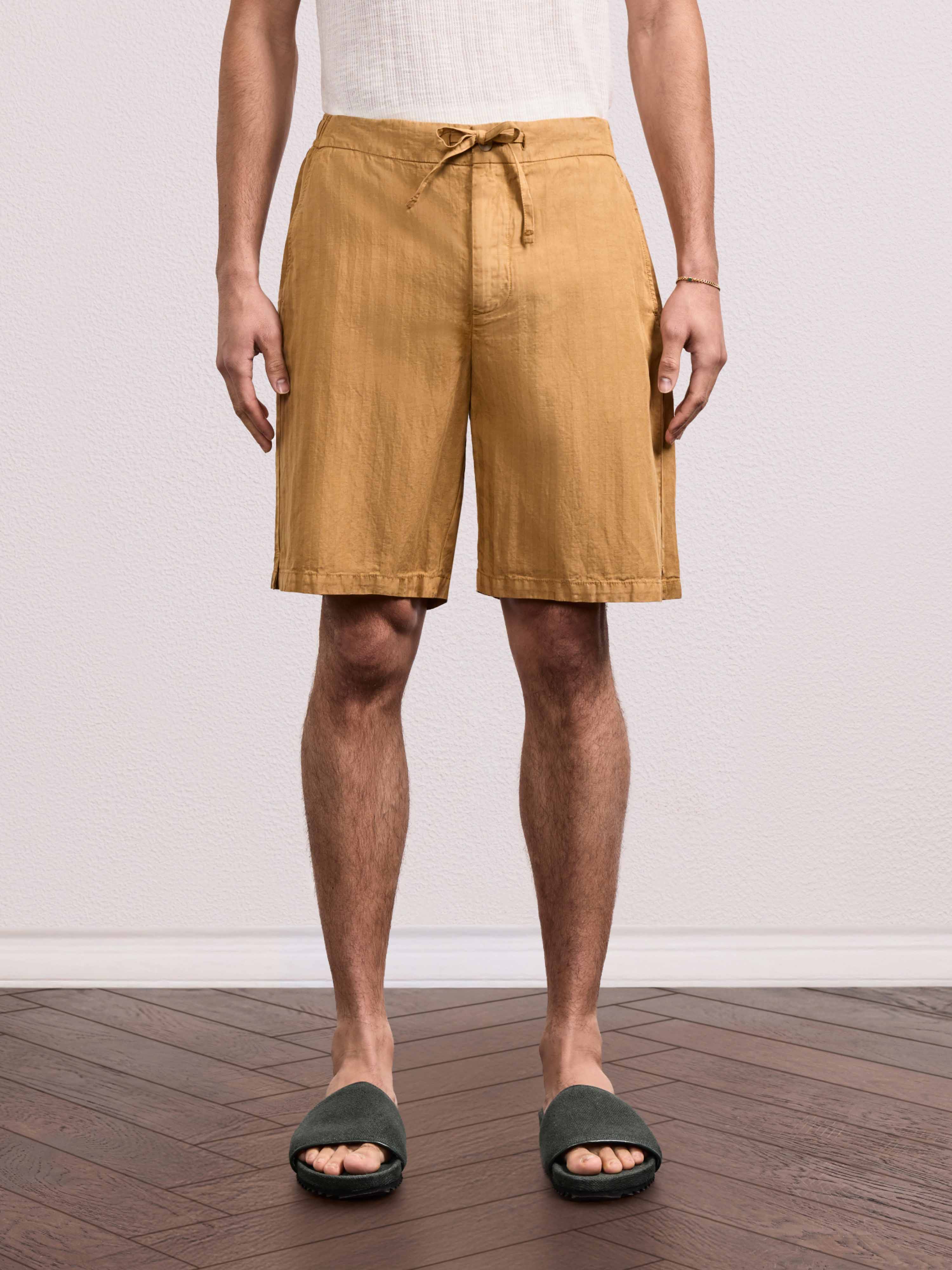 SERGIO LINEN-BLEND SHORTS
