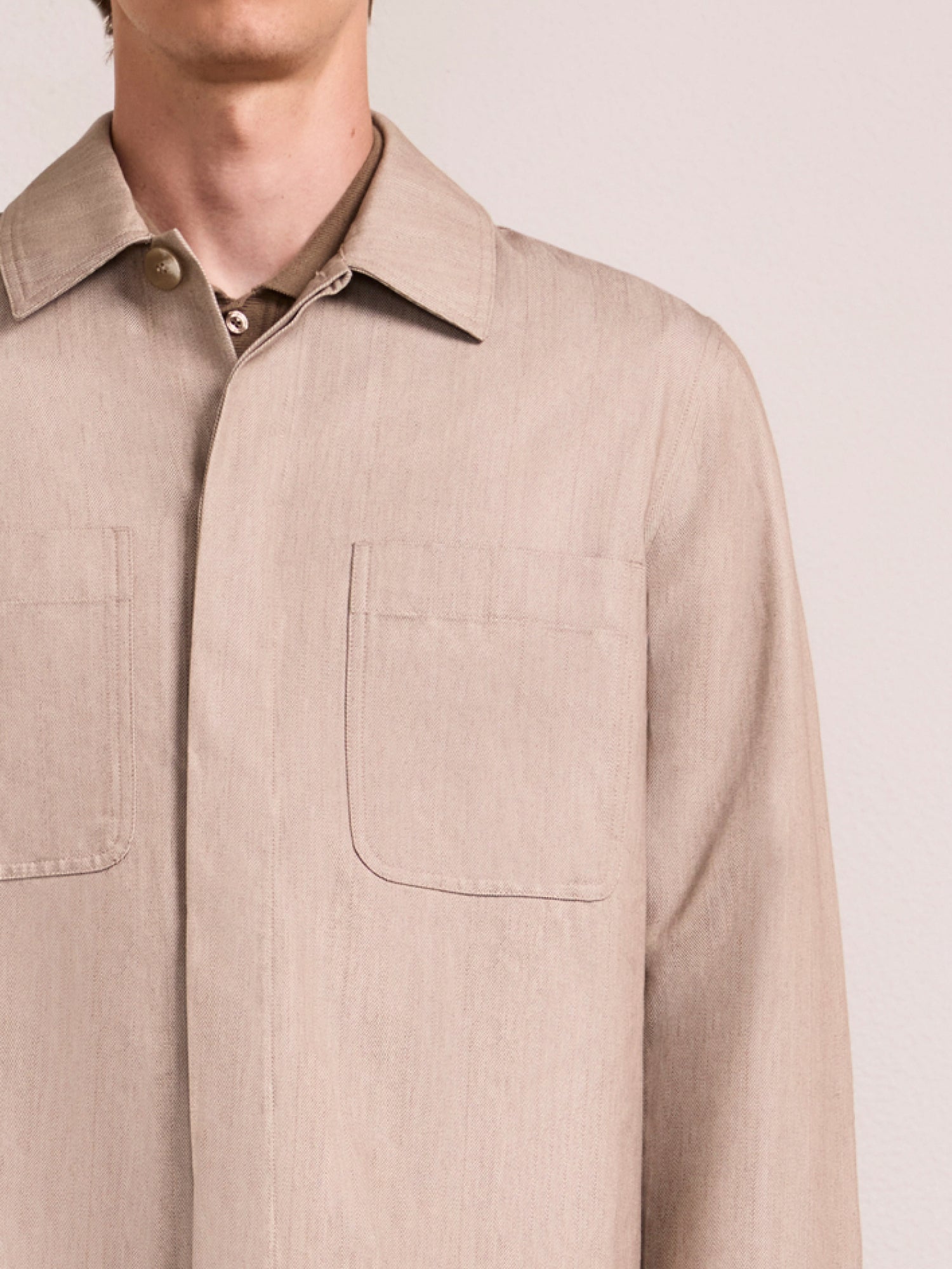 FONTES DENIM HERRINGBONE OVERSHIRT