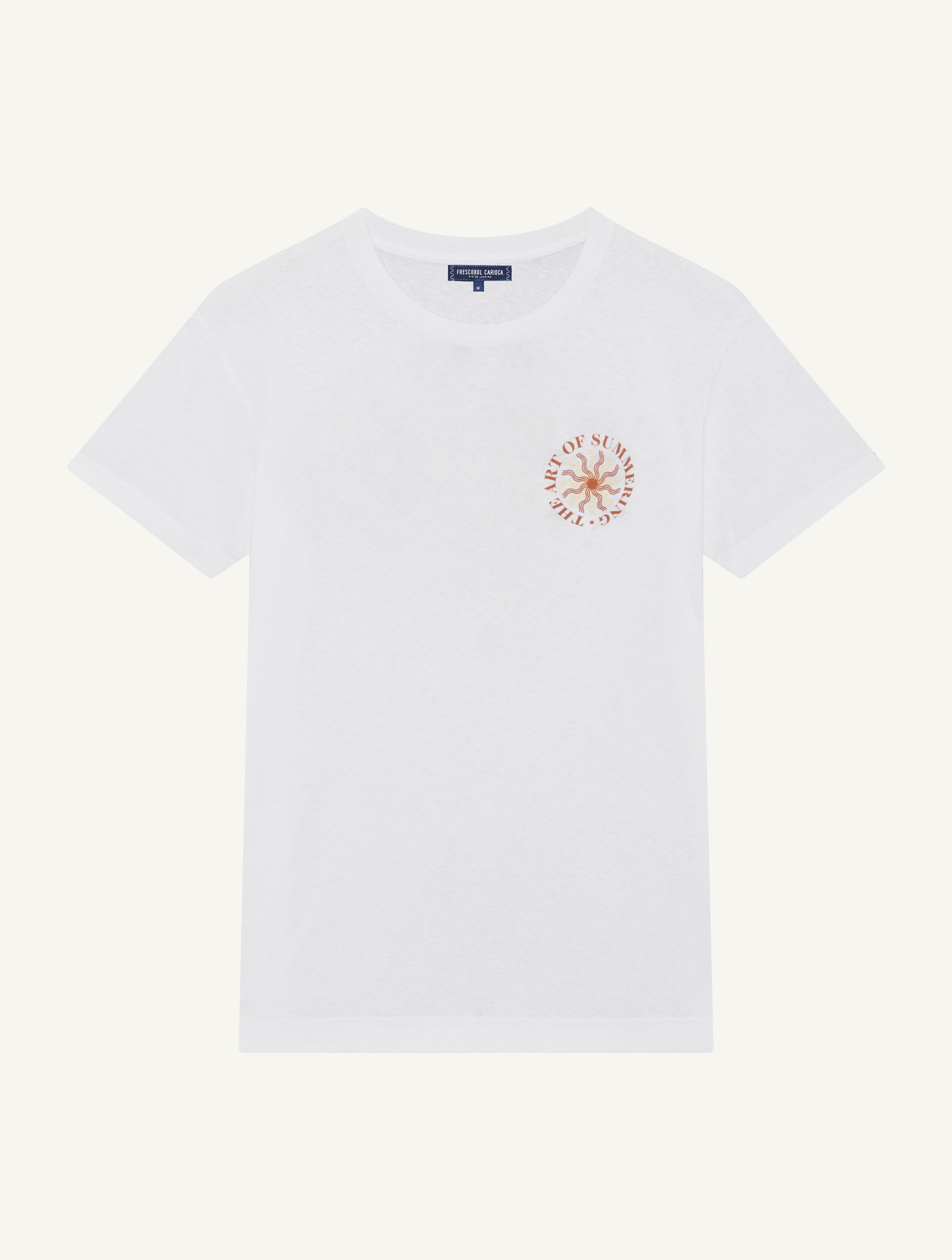 DINIS PRINTED COTTON-LINEN T-SHIRT