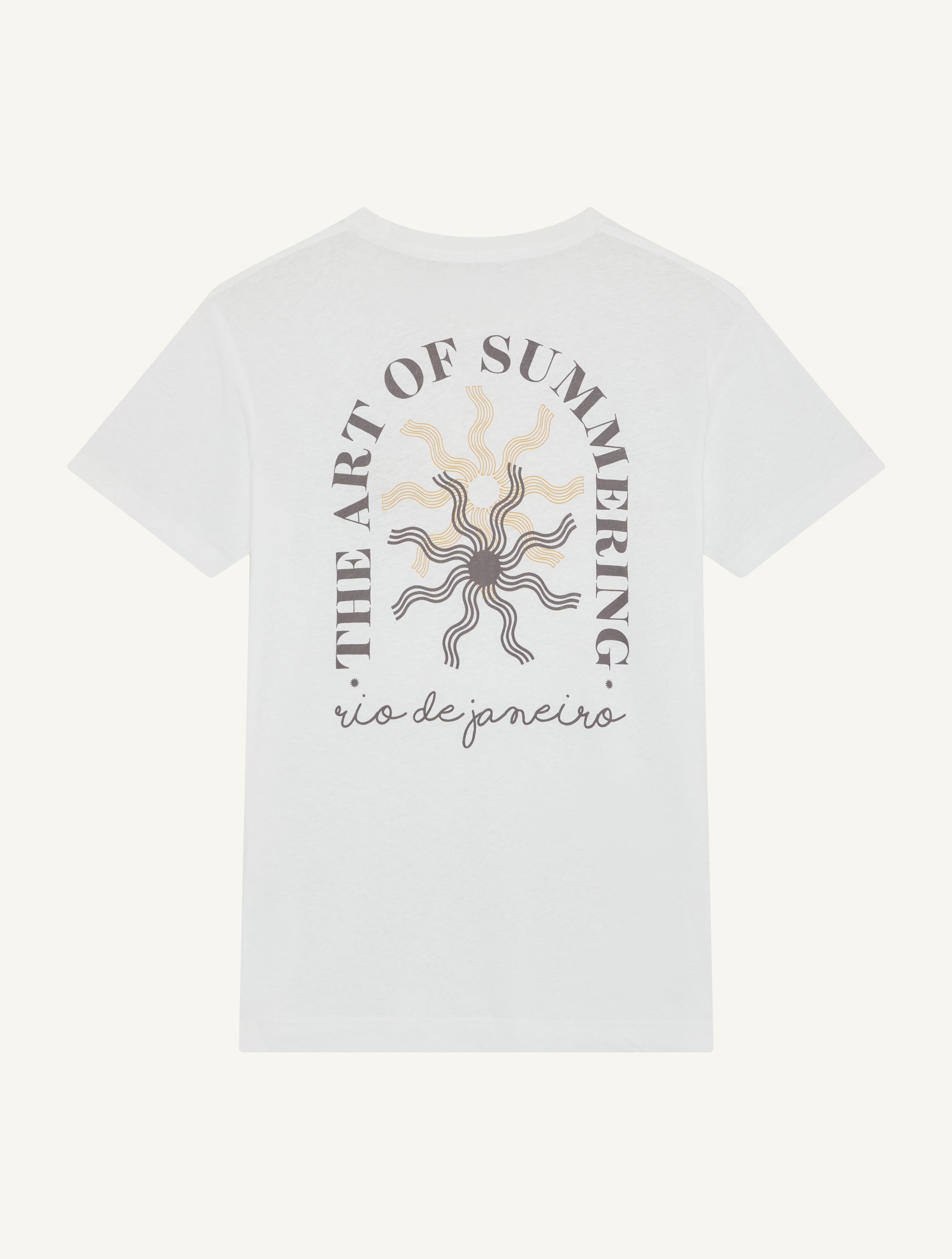 DINIS PRINTED COTTON-LINEN T-SHIRT