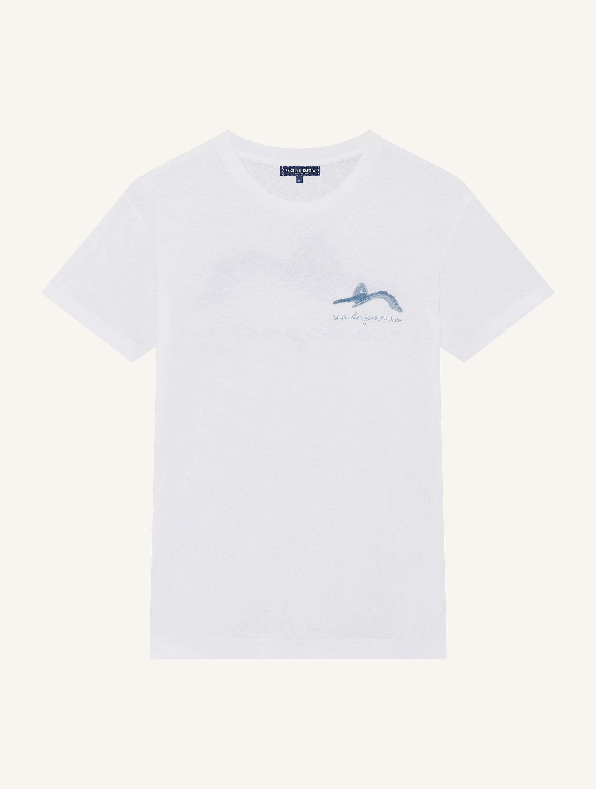 DINIS PRINTED COTTON-LINEN T-SHIRT
