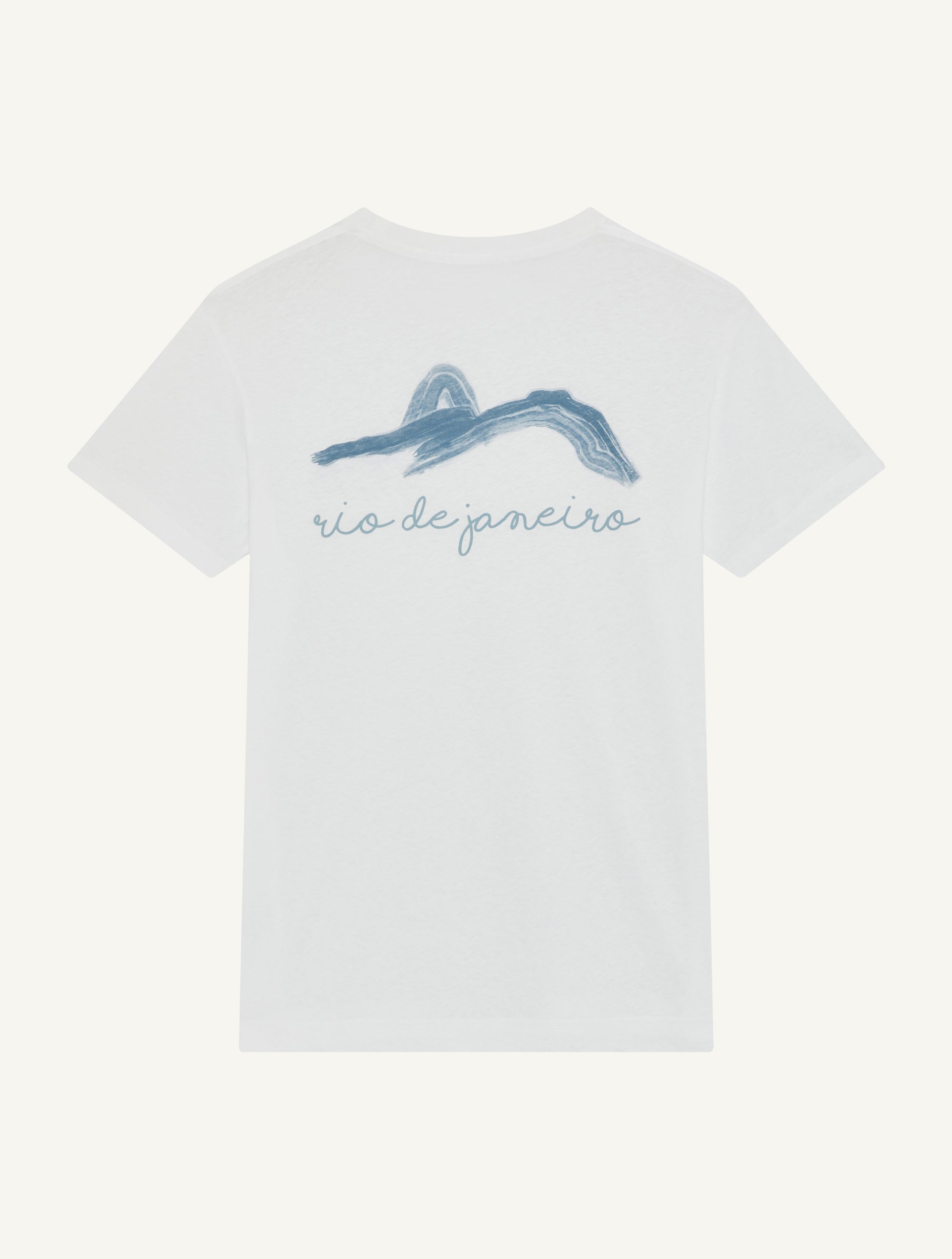 DINIS PRINTED COTTON-LINEN T-SHIRT