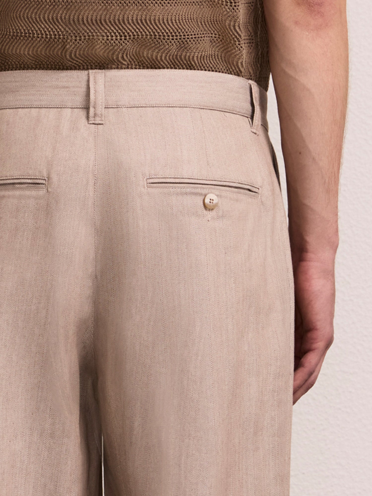 ALDO COTTON HERRINGBONE TROUSERS