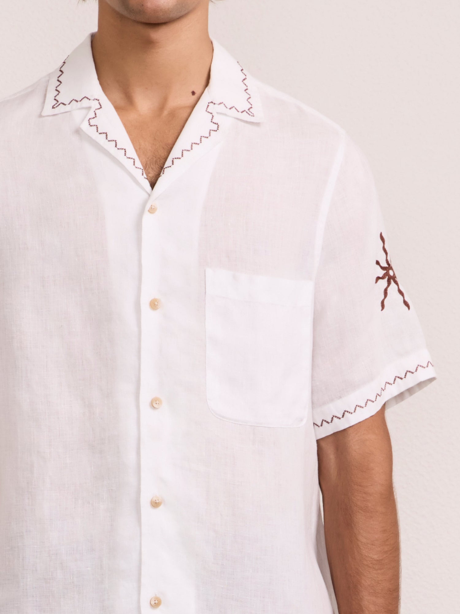 ALVES EMBROIDERED LINEN SHIRT