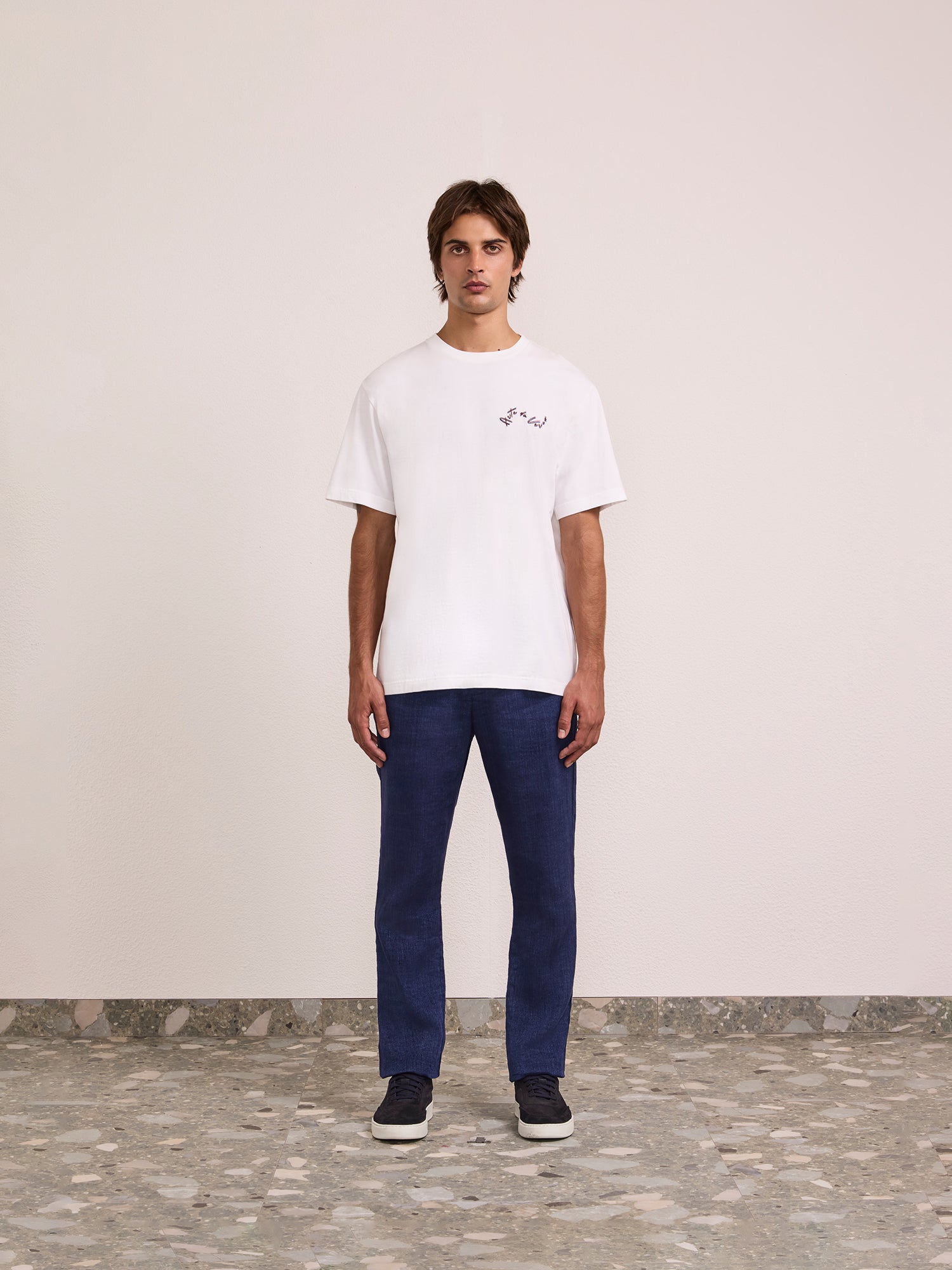 DINIS EMBROIDERED COTTON T-SHIRT