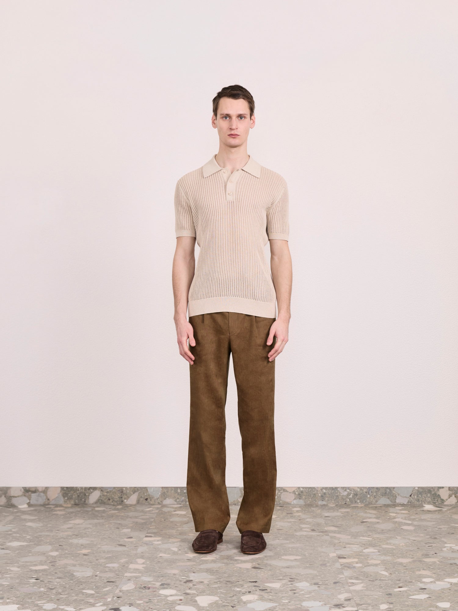 VIDAL COTTON-LINEN POLO