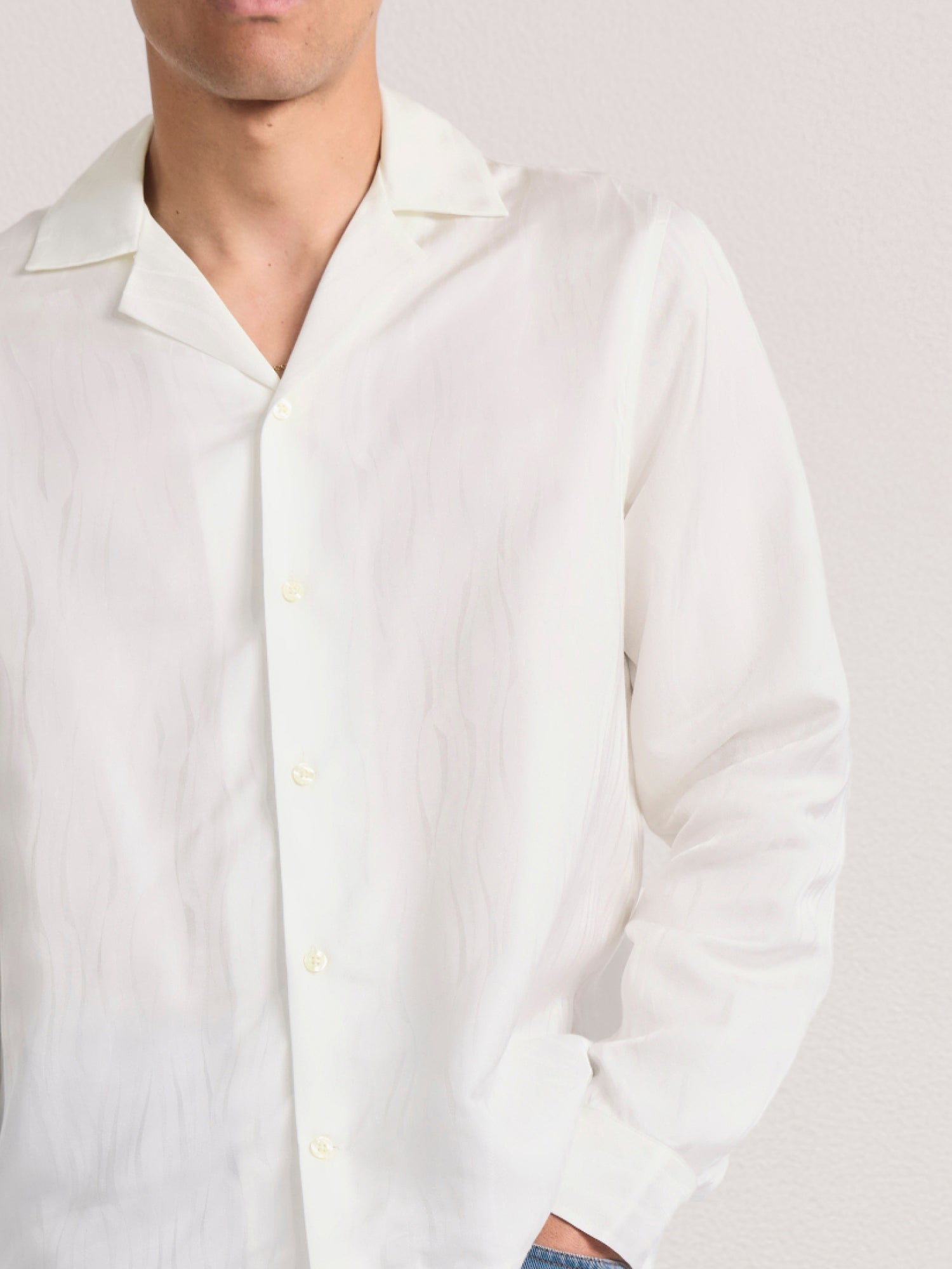SAFRA JACQUARD LYOCELL-BLEND SHIRT