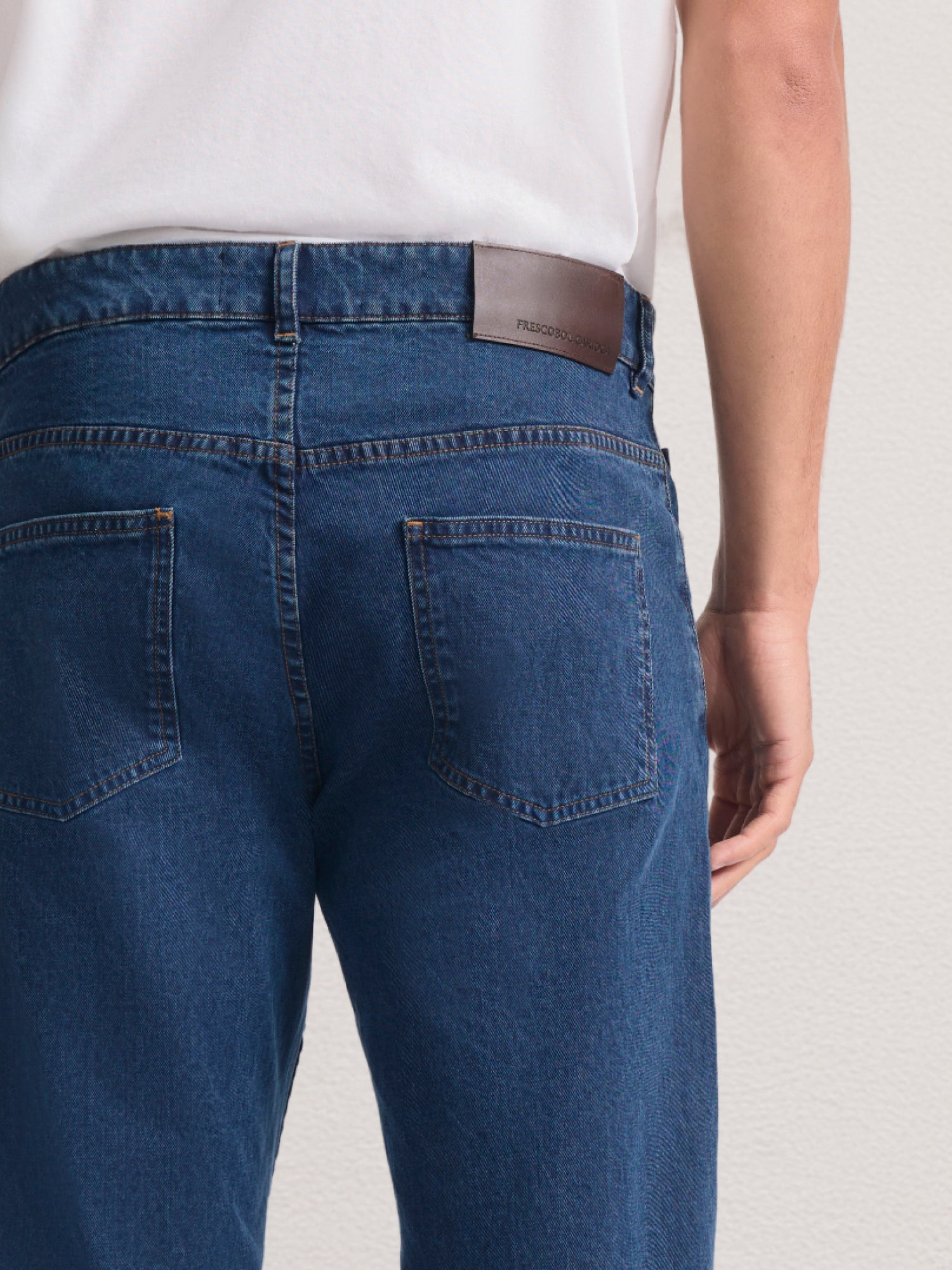 MENDES DENIM-LOOK COTTON TROUSERS