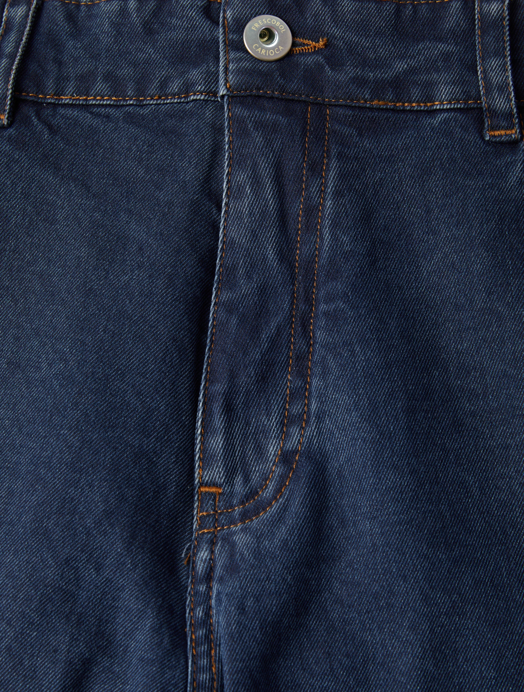 MENDES DENIM-LOOK COTTON TROUSERS