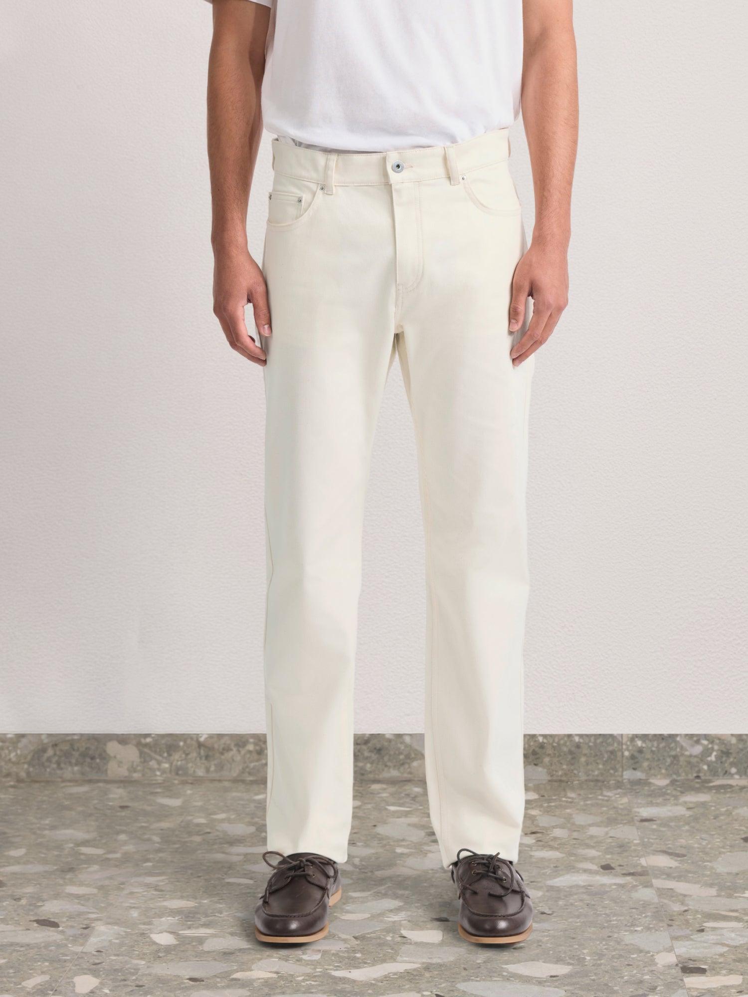 MENDES DENIM-LOOK COTTON TROUSERS