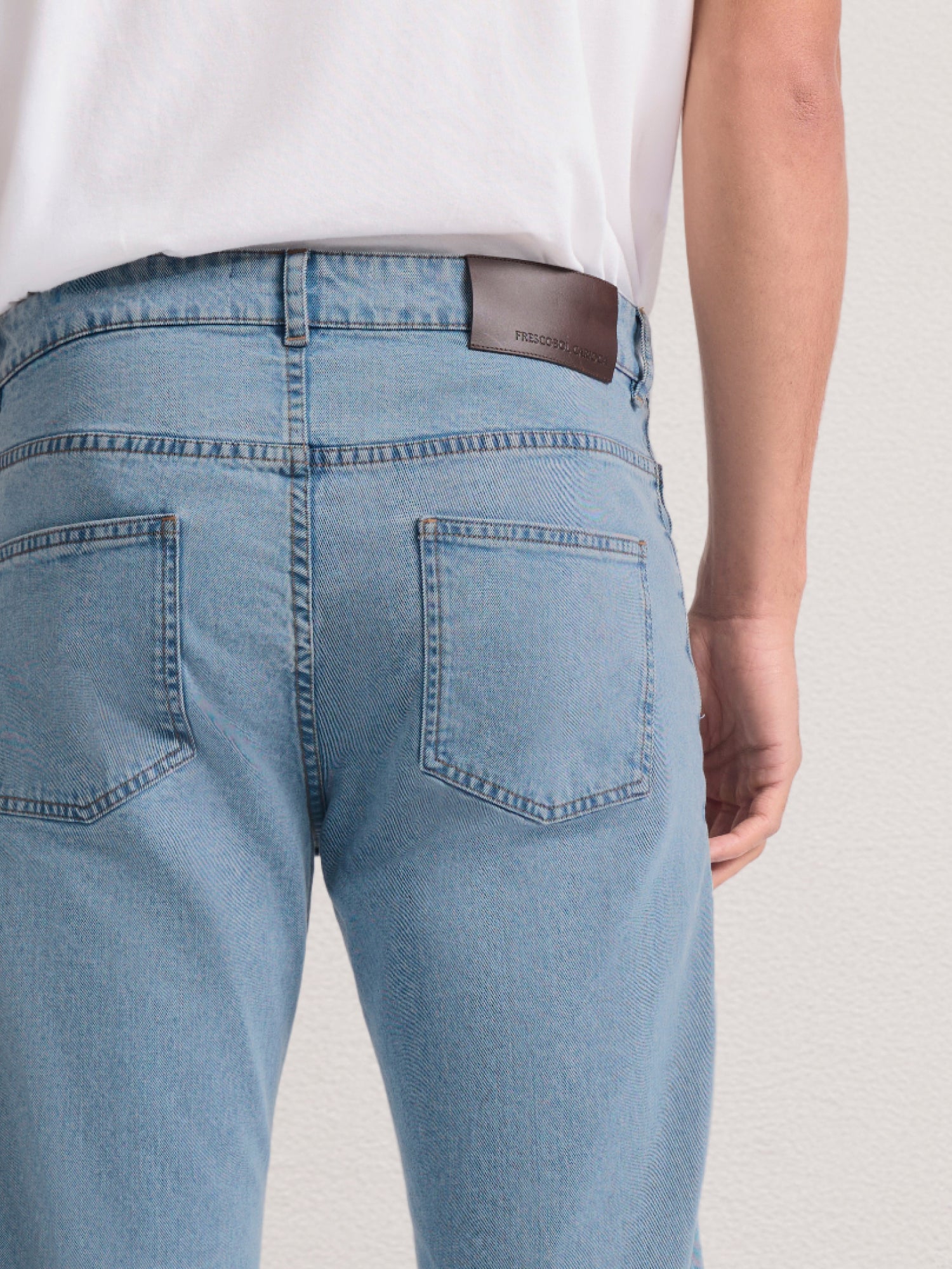 MENDES DENIM-LOOK COTTON TROUSERS