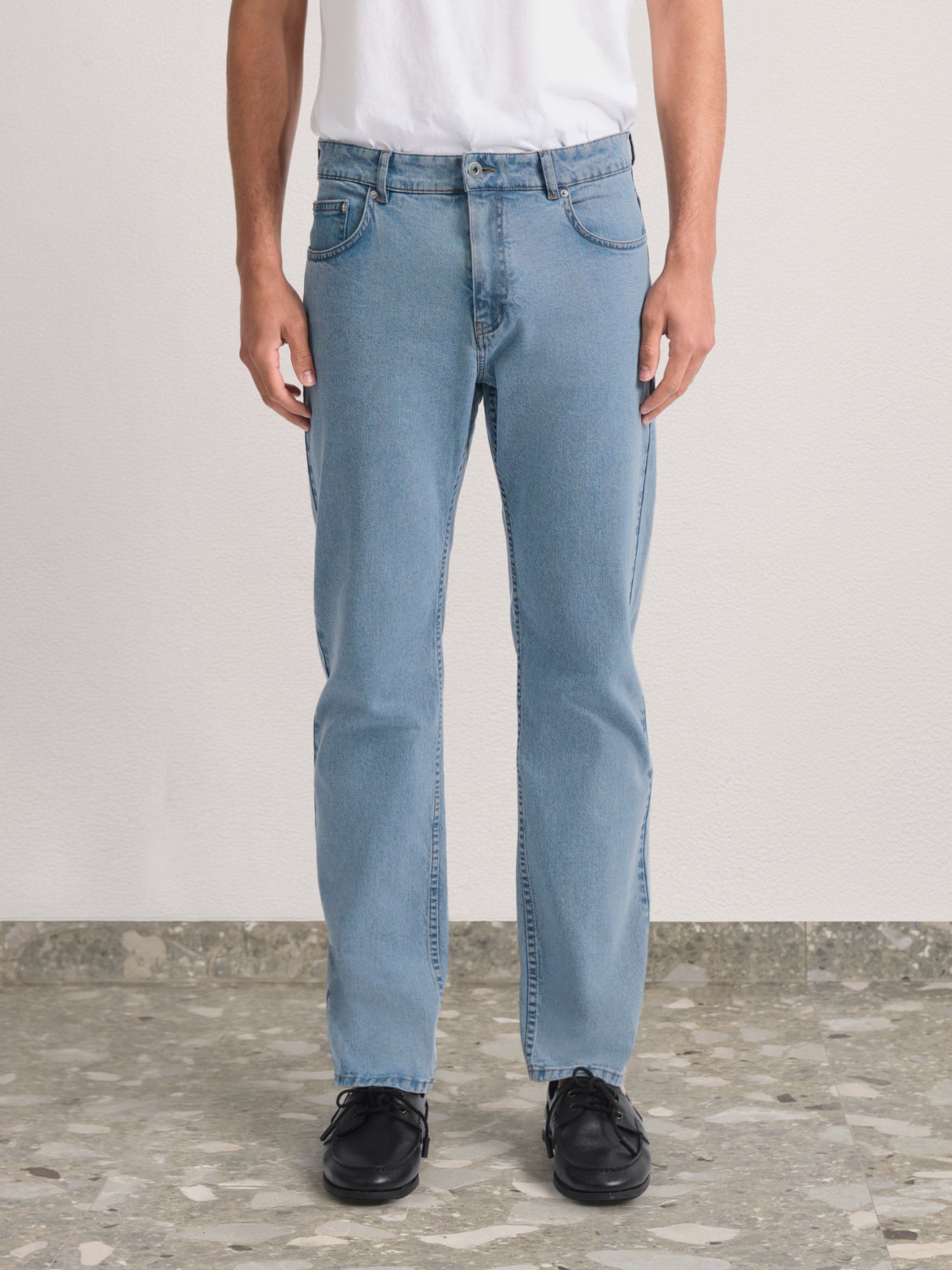 MENDES DENIM-LOOK COTTON TROUSERS
