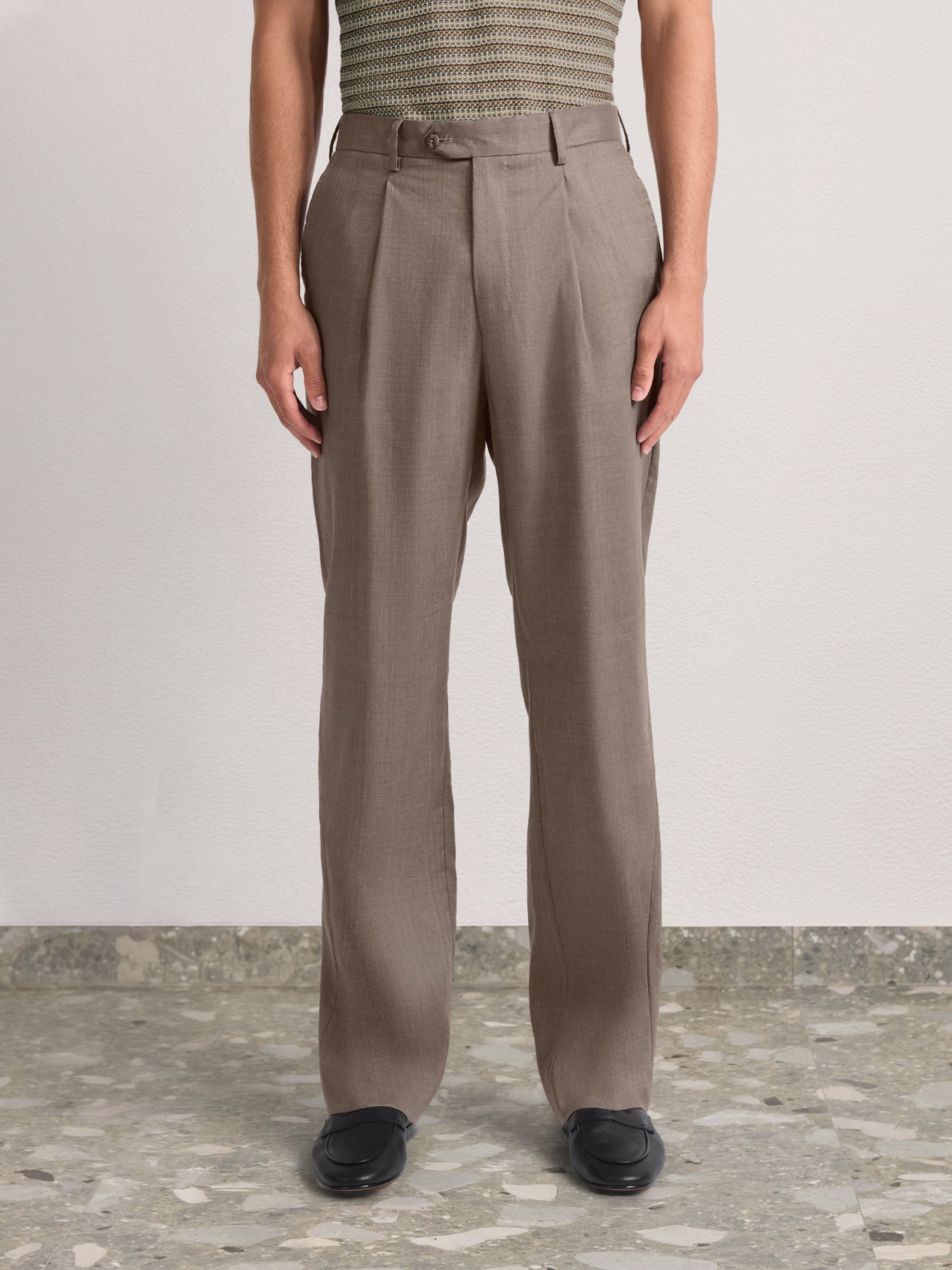 AFFONSO LINEN-WOOL TROUSERS