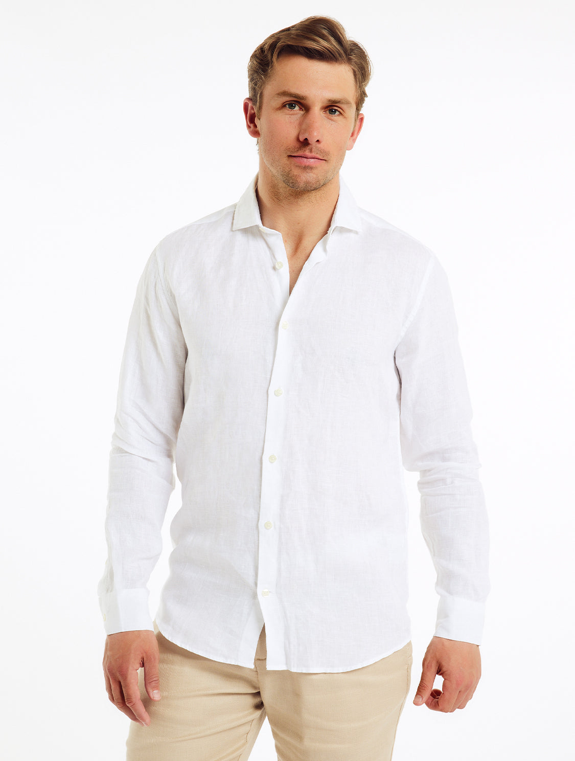 Antonio Linen Shirt White | Frescobol Carioca