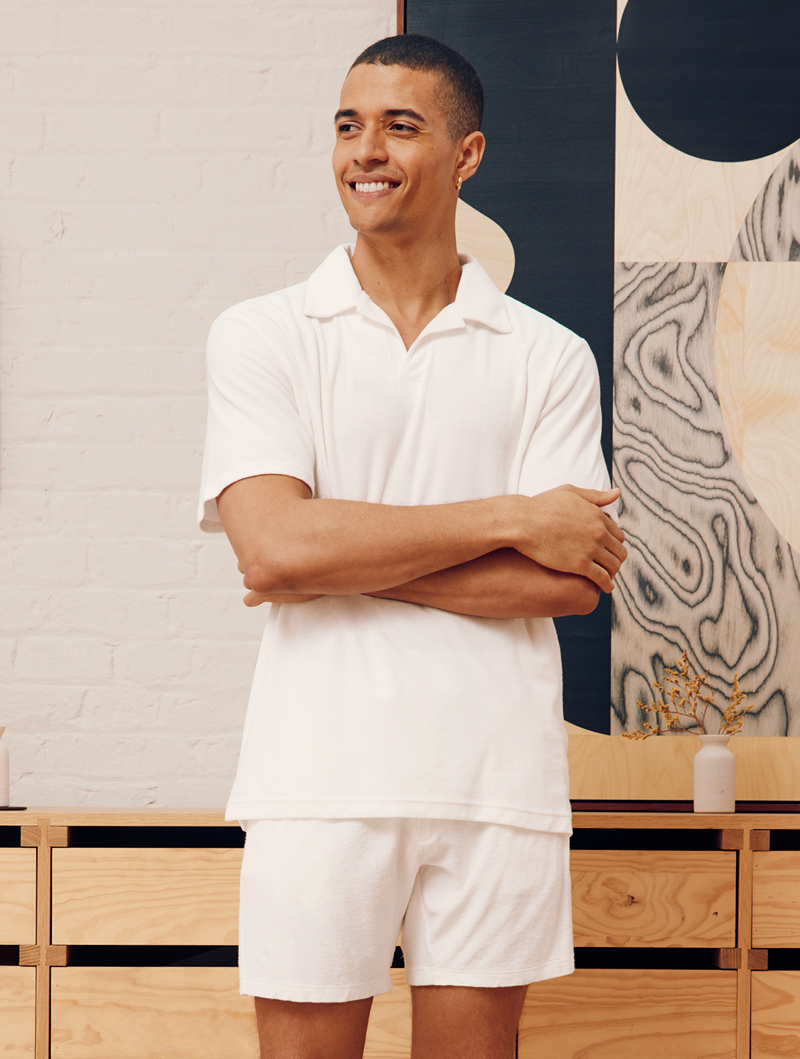 Terry top cotton polo