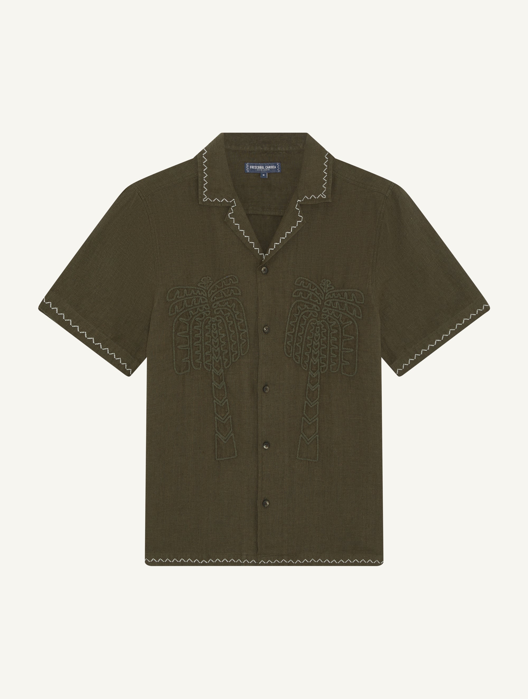 FLAVIO EMBROIDERED LINEN SHIRT