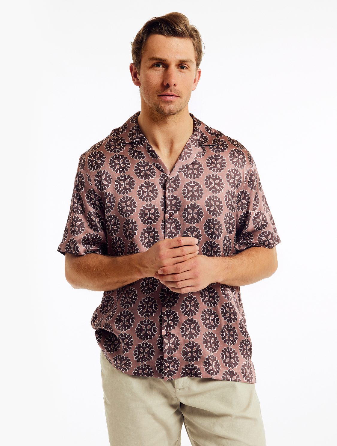 Silk short 2025 sleeve button down